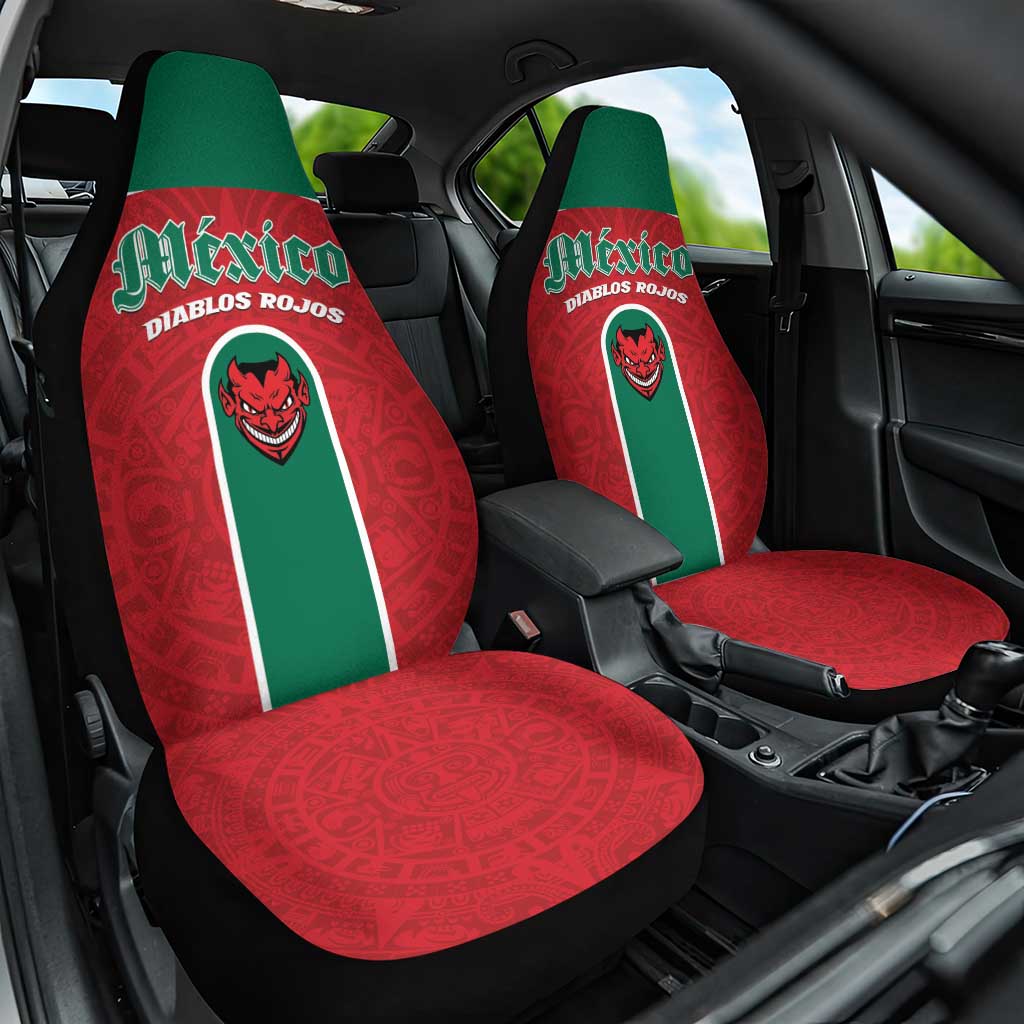 Baseball Mexico Diablos Rojos Car Seat Cover Red Devils Aztec Pattern