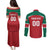 Custom Baseball Mexico Diablos Rojos Couples Matching Puletasi and Long Sleeve Button Shirt Red Devils Aztec Pattern