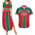 Custom Baseball Mexico Diablos Rojos Couples Matching Summer Maxi Dress and Hawaiian Shirt Red Devils Aztec Pattern