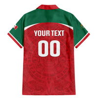 Custom Baseball Mexico Diablos Rojos Family Matching Mermaid Dress and Hawaiian Shirt Red Devils Aztec Pattern