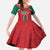 Custom Baseball Mexico Diablos Rojos Family Matching Off The Shoulder Long Sleeve Dress and Hawaiian Shirt Red Devils Aztec Pattern