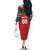 Custom Baseball Mexico Diablos Rojos Family Matching Off The Shoulder Long Sleeve Dress and Hawaiian Shirt Red Devils Aztec Pattern