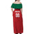 Custom Baseball Mexico Diablos Rojos Family Matching Off Shoulder Maxi Dress and Hawaiian Shirt Red Devils Aztec Pattern