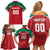 Custom Baseball Mexico Diablos Rojos Family Matching Off Shoulder Short Dress and Hawaiian Shirt Red Devils Aztec Pattern