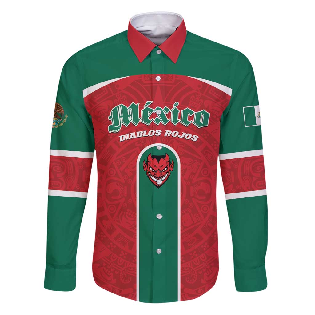 Custom Baseball Mexico Diablos Rojos Family Matching Puletasi and Hawaiian Shirt Red Devils Aztec Pattern