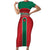 Custom Baseball Mexico Diablos Rojos Family Matching Short Sleeve Bodycon Dress and Hawaiian Shirt Red Devils Aztec Pattern
