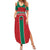 Custom Baseball Mexico Diablos Rojos Family Matching Summer Maxi Dress and Hawaiian Shirt Red Devils Aztec Pattern