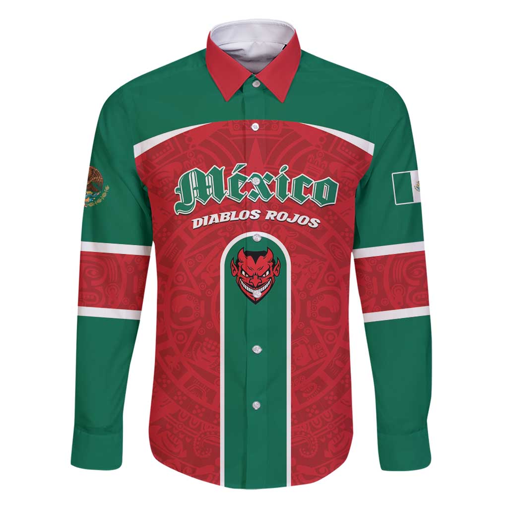 Custom Baseball Mexico Diablos Rojos Family Matching Tank Maxi Dress and Hawaiian Shirt Red Devils Aztec Pattern