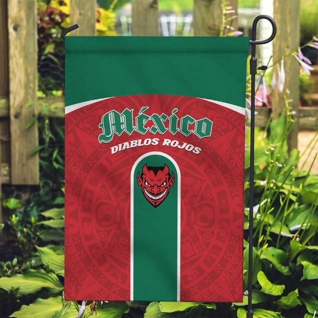 Baseball Mexico Diablos Rojos Garden Flag Red Devils Aztec Pattern