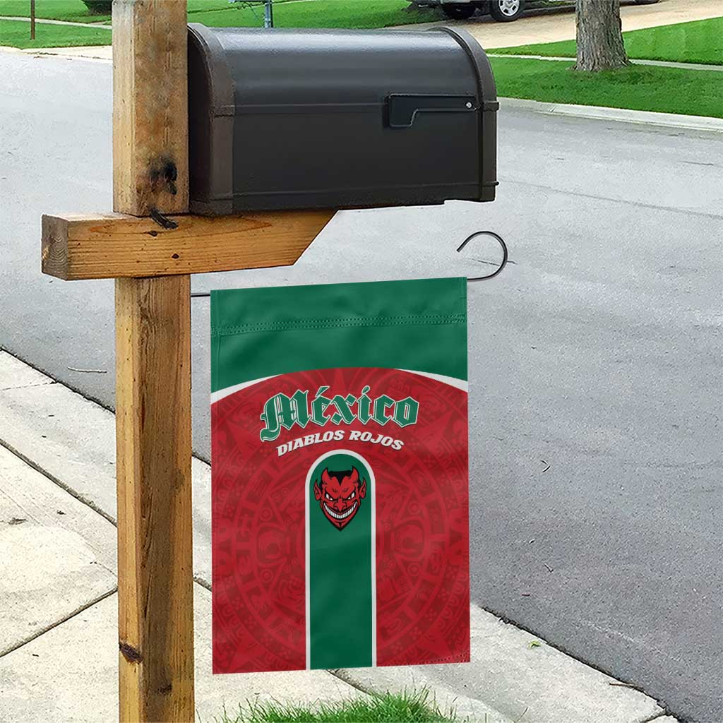 Baseball Mexico Diablos Rojos Garden Flag Red Devils Aztec Pattern