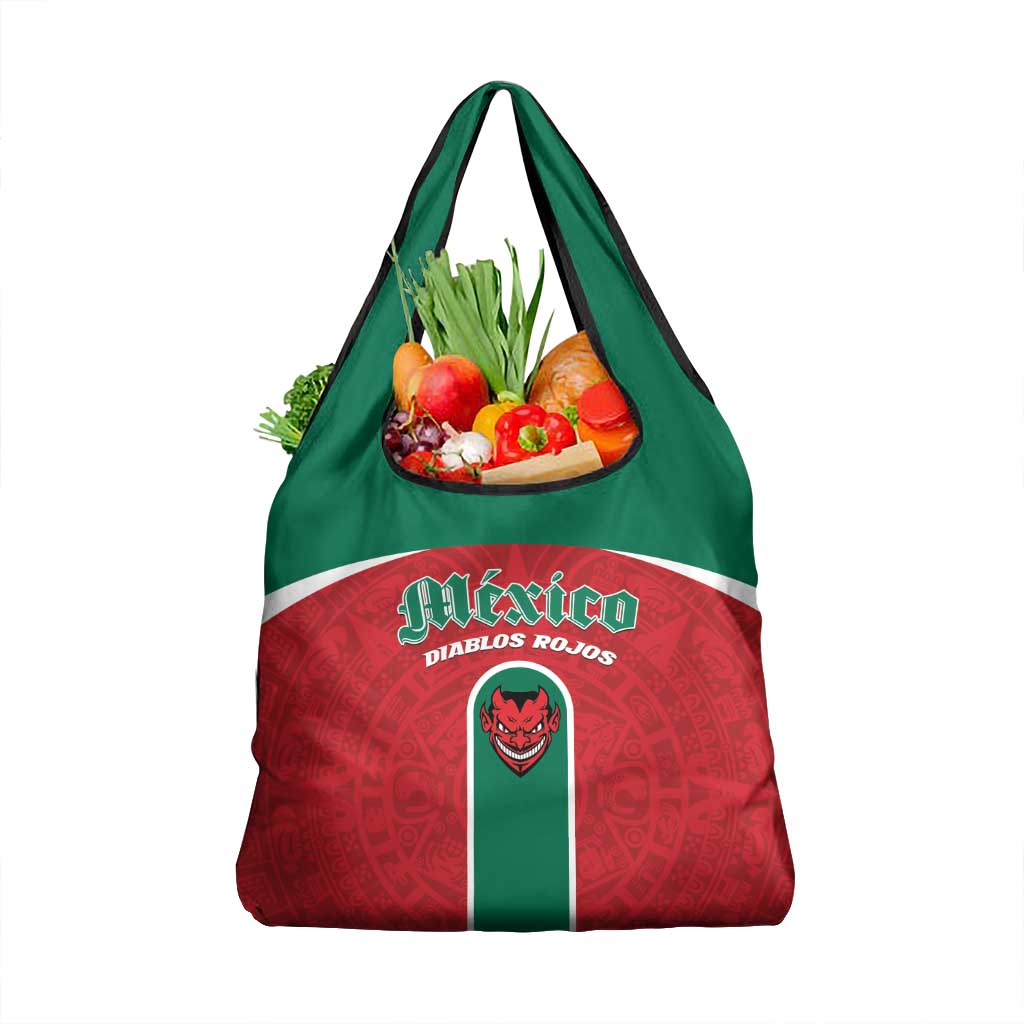 Baseball Mexico Diablos Rojos Grocery Bag Red Devils Aztec Pattern