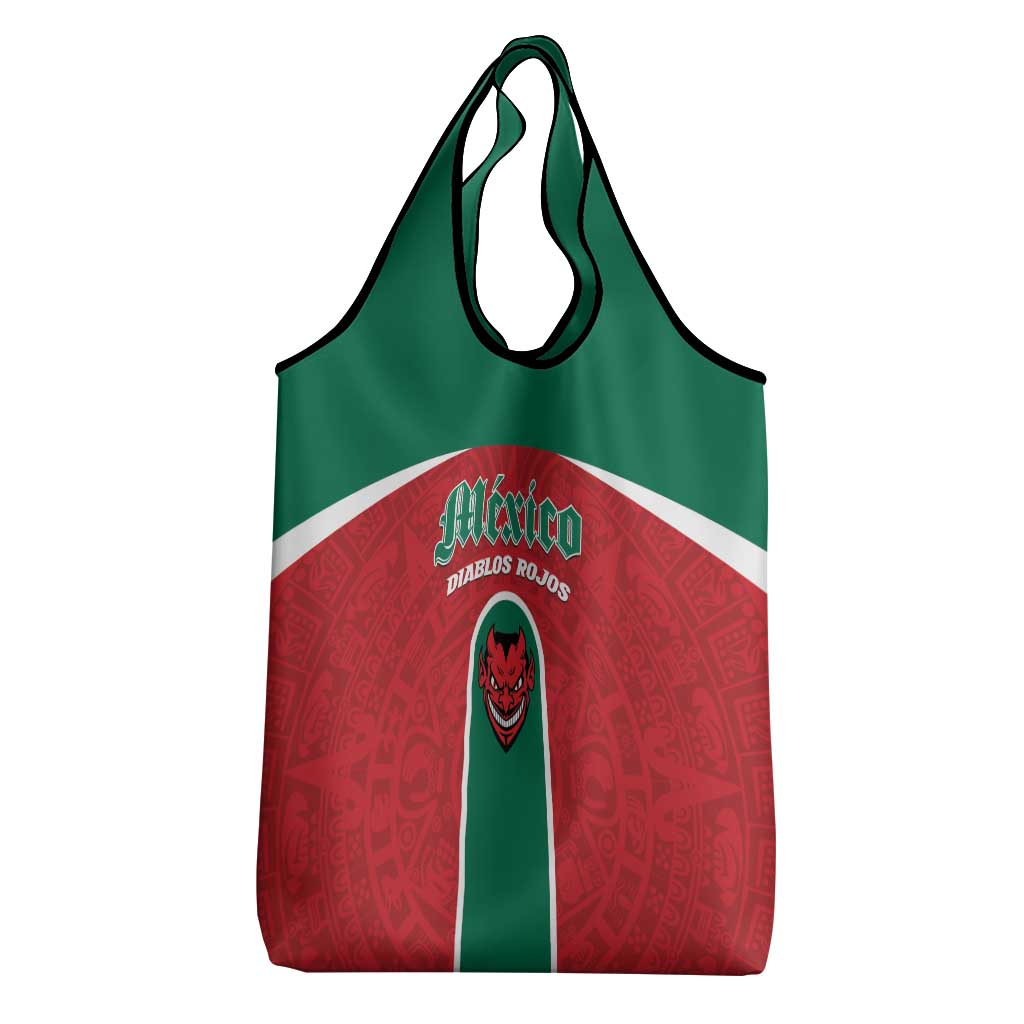 Baseball Mexico Diablos Rojos Grocery Bag Red Devils Aztec Pattern