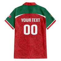 Custom Baseball Mexico Diablos Rojos Hawaiian Shirt Red Devils Aztec Pattern