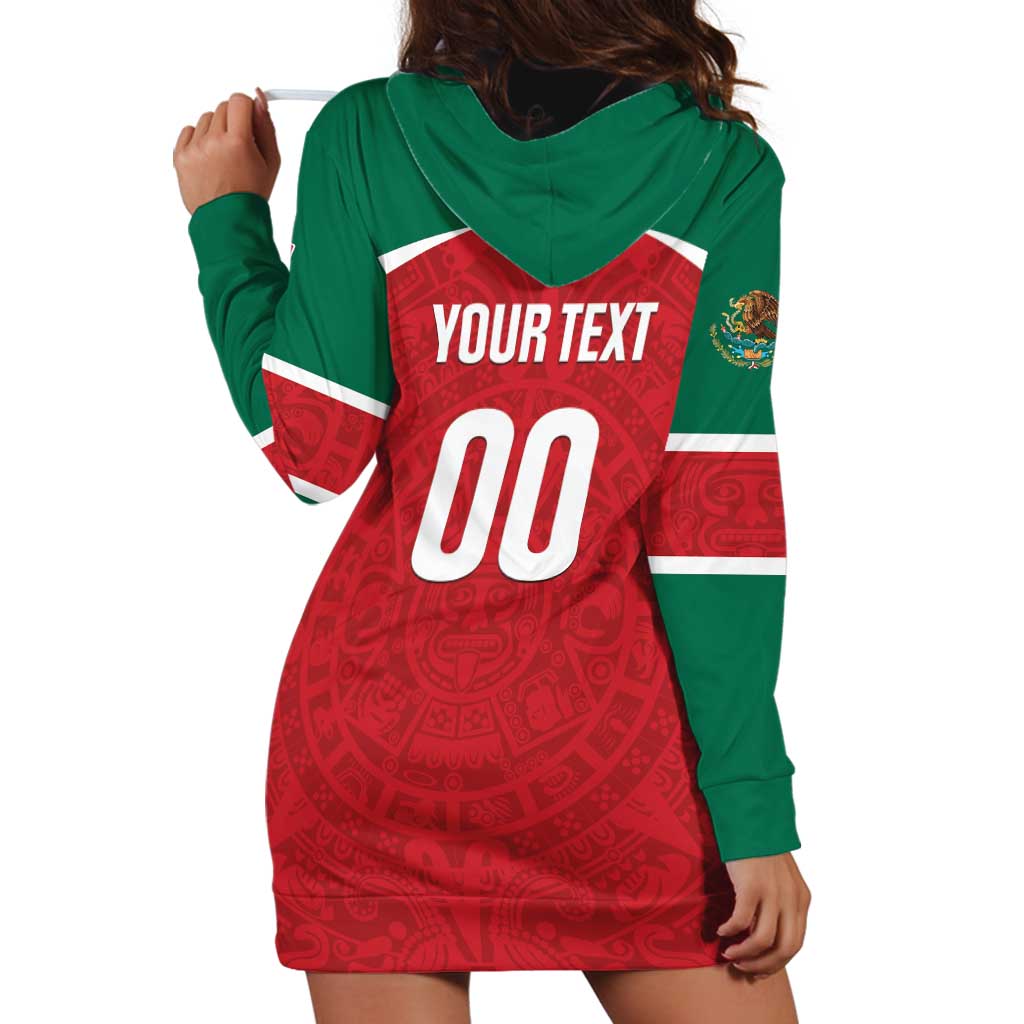 Custom Baseball Mexico Diablos Rojos Hoodie Dress Red Devils Aztec Pattern
