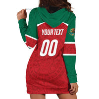Custom Baseball Mexico Diablos Rojos Hoodie Dress Red Devils Aztec Pattern