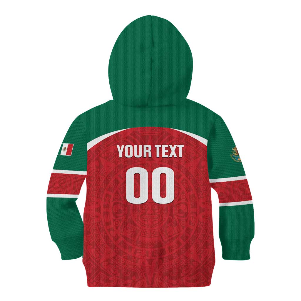 Custom Baseball Mexico Diablos Rojos Kid Hoodie Red Devils Aztec Pattern