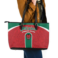 Baseball Mexico Diablos Rojos Leather Tote Bag Red Devils Aztec Pattern