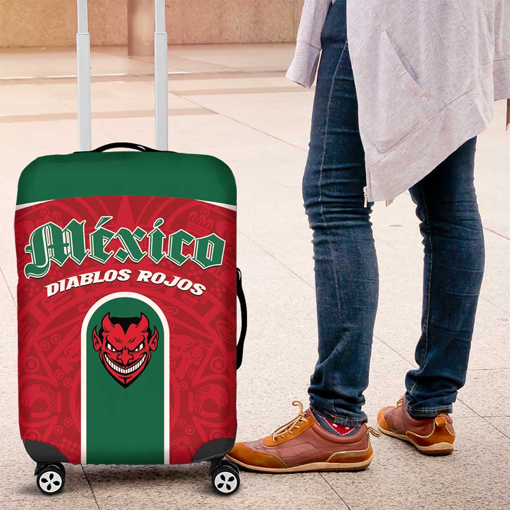 Baseball Mexico Diablos Rojos Luggage Cover Red Devils Aztec Pattern
