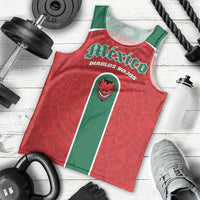 Custom Baseball Mexico Diablos Rojos Men Tank Top Red Devils Aztec Pattern