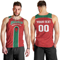Custom Baseball Mexico Diablos Rojos Men Tank Top Red Devils Aztec Pattern
