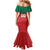 Custom Baseball Mexico Diablos Rojos Mermaid Dress Red Devils Aztec Pattern