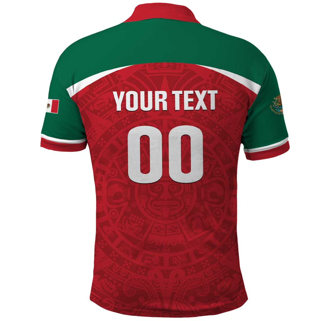 Custom Baseball Mexico Diablos Rojos Polo Shirt Red Devils Aztec Pattern