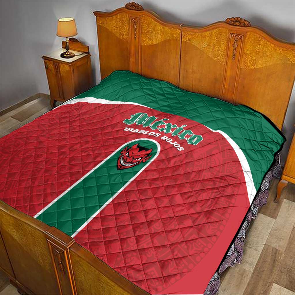 Baseball Mexico Diablos Rojos Quilt Red Devils Aztec Pattern