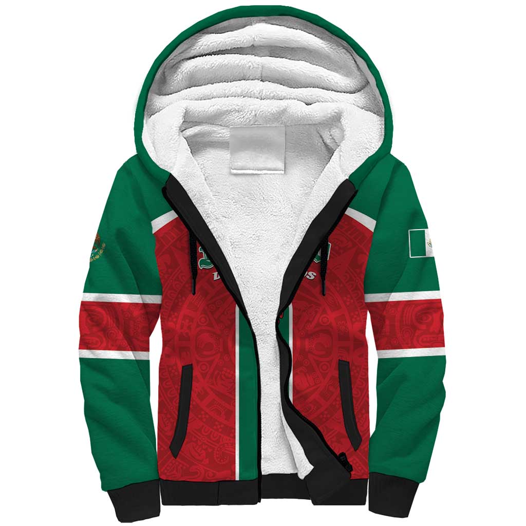 Custom Baseball Mexico Diablos Rojos Sherpa Hoodie Red Devils Aztec Pattern