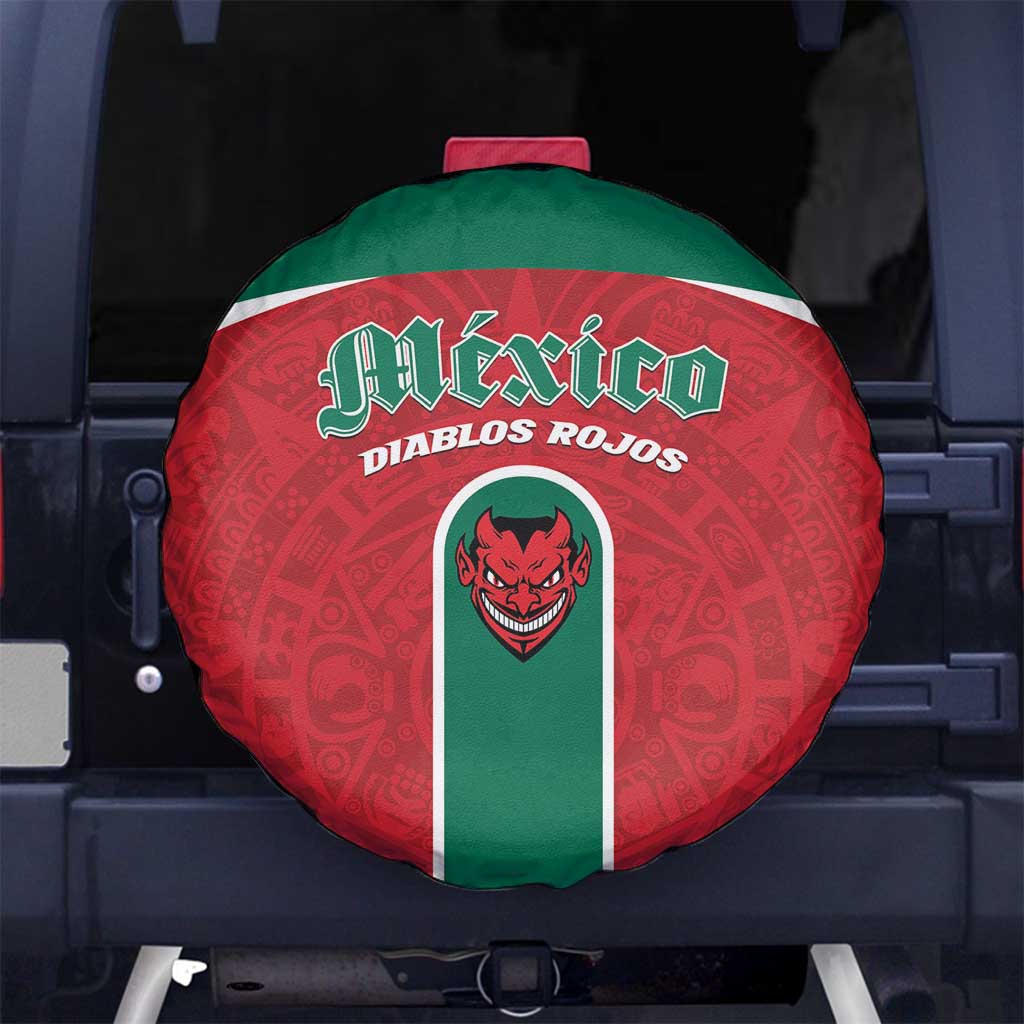 Baseball Mexico Diablos Rojos Spare Tire Cover Red Devils Aztec Pattern