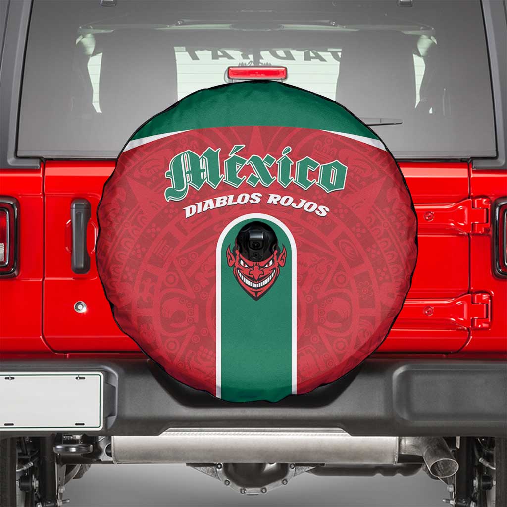 Baseball Mexico Diablos Rojos Spare Tire Cover Red Devils Aztec Pattern