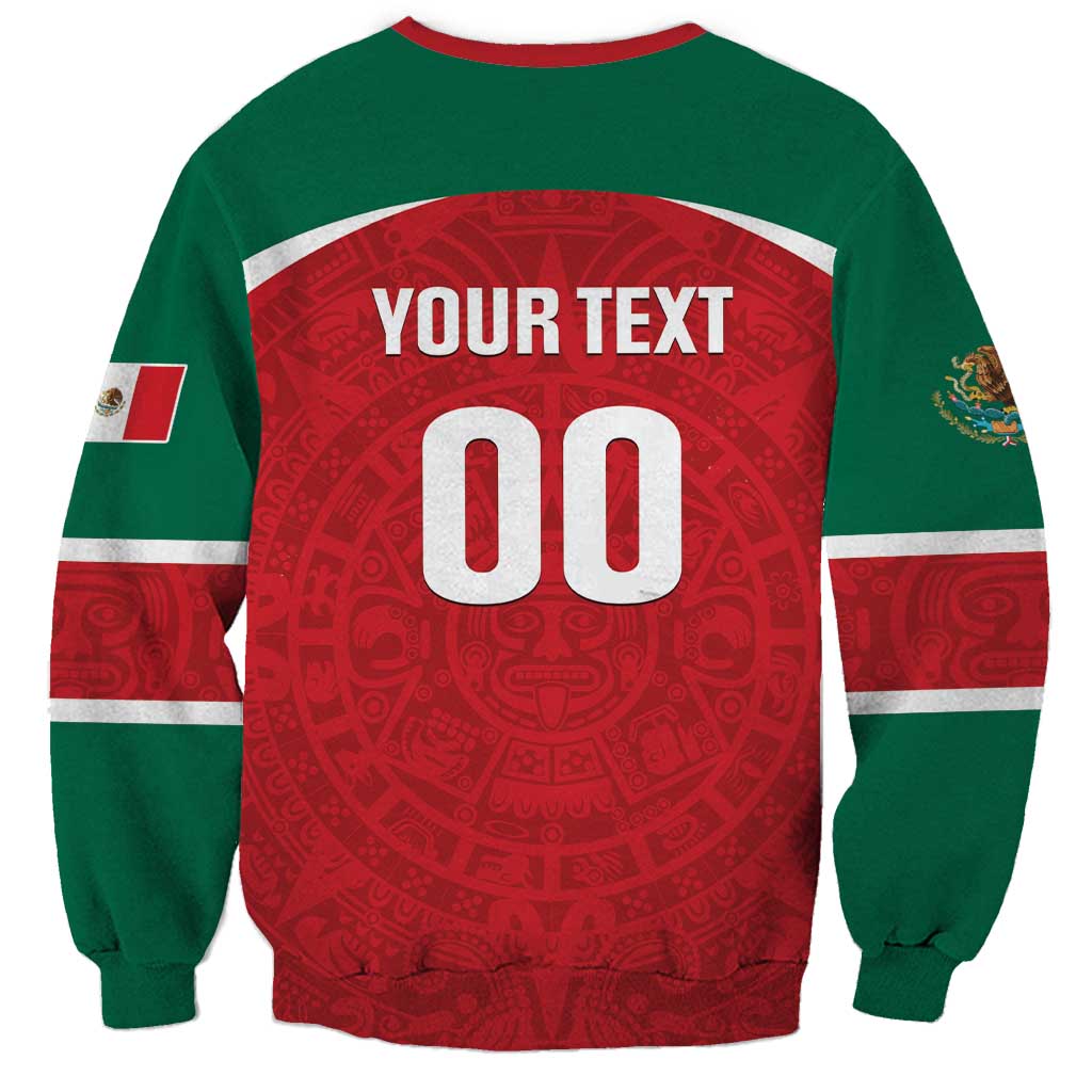 Custom Baseball Mexico Diablos Rojos Sweatshirt Red Devils Aztec Pattern