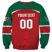 Custom Baseball Mexico Diablos Rojos Sweatshirt Red Devils Aztec Pattern