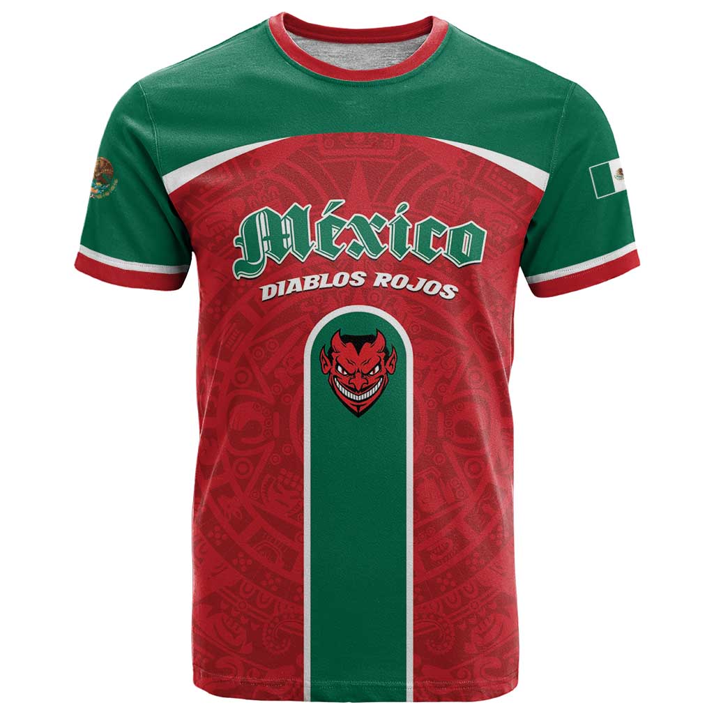 Custom Baseball Mexico Diablos Rojos T Shirt Red Devils Aztec Pattern