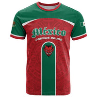 Custom Baseball Mexico Diablos Rojos T Shirt Red Devils Aztec Pattern