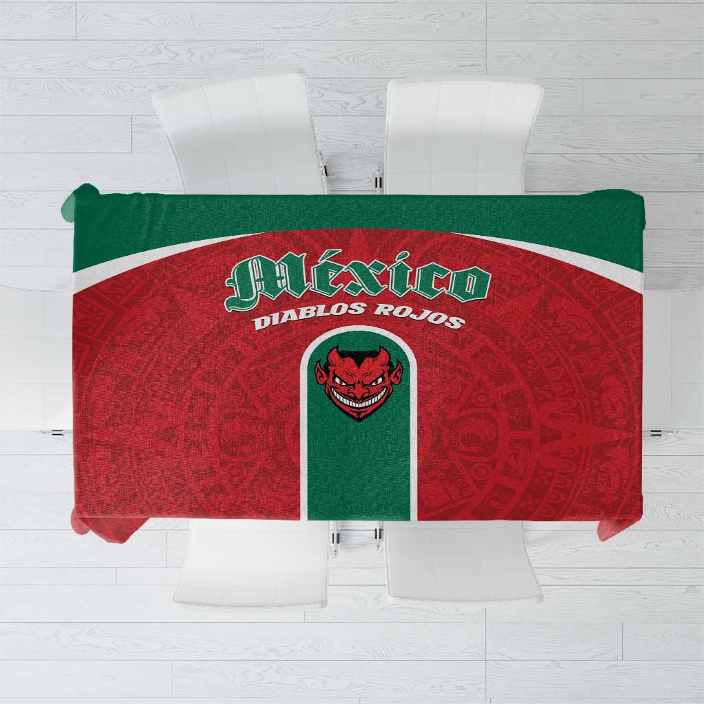 Baseball Mexico Diablos Rojos Tablecloth Red Devils Aztec Pattern