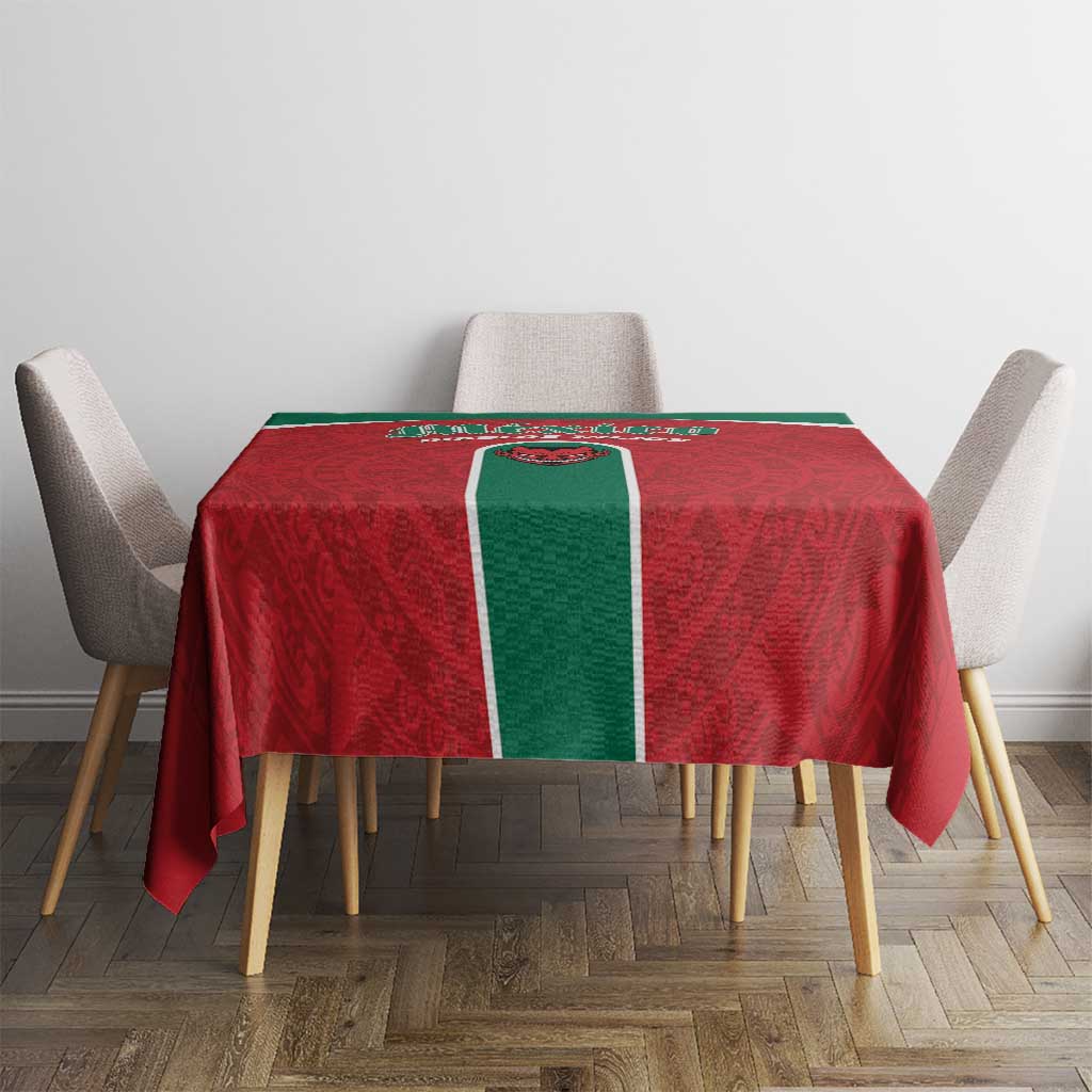 Baseball Mexico Diablos Rojos Tablecloth Red Devils Aztec Pattern