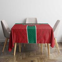Baseball Mexico Diablos Rojos Tablecloth Red Devils Aztec Pattern