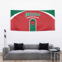 Baseball Mexico Diablos Rojos Tapestry Red Devils Aztec Pattern