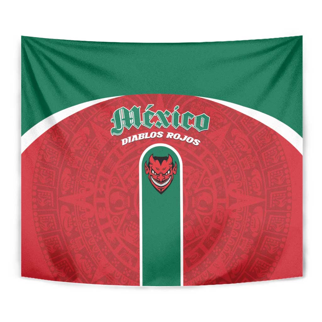 Baseball Mexico Diablos Rojos Tapestry Red Devils Aztec Pattern
