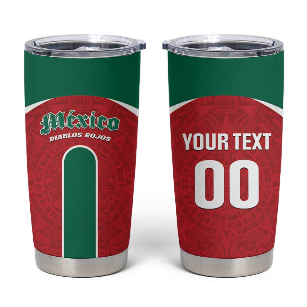 Custom Baseball Mexico Diablos Rojos Tumbler Cup Red Devils Aztec Pattern