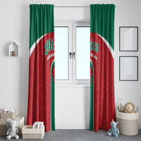 Baseball Mexico Diablos Rojos Window Curtain Red Devils Aztec Pattern