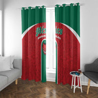 Baseball Mexico Diablos Rojos Window Curtain Red Devils Aztec Pattern