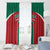 Baseball Mexico Diablos Rojos Window Curtain Red Devils Aztec Pattern