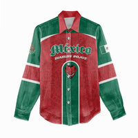 Custom Baseball Mexico Diablos Rojos Women Casual Shirt Red Devils Aztec Pattern