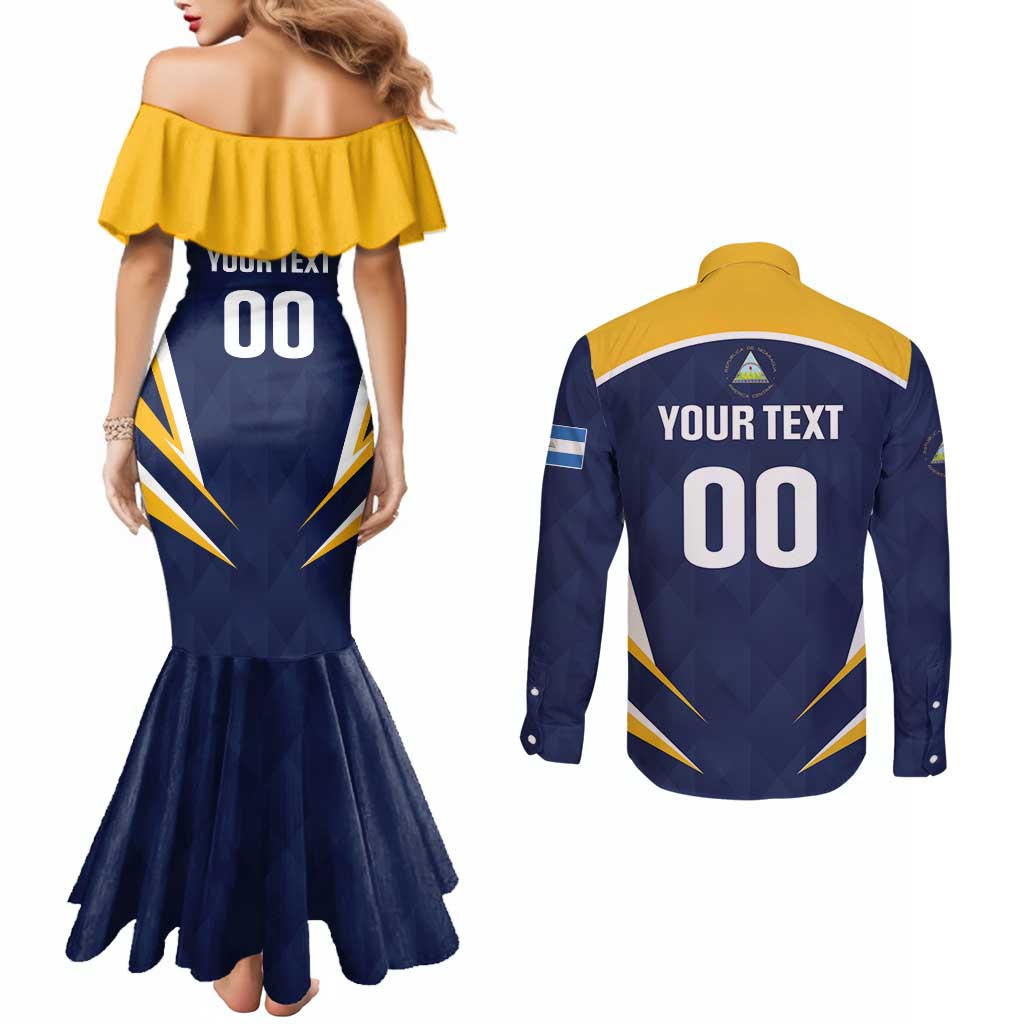 Custom Baseball Tigres Chinandega Couples Matching Mermaid Dress and Long Sleeve Button Shirt Go Nicaragua Boys