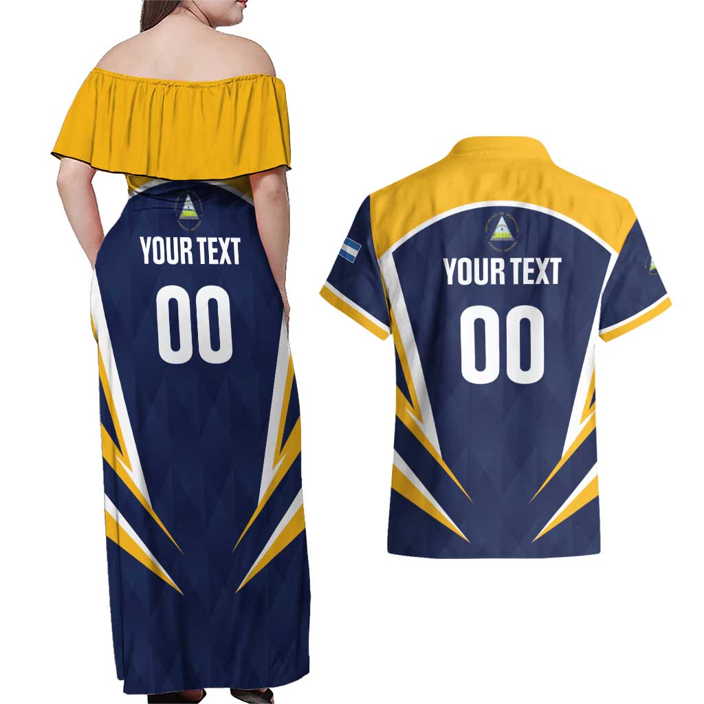 Custom Baseball Tigres Chinandega Couples Matching Off Shoulder Maxi Dress and Hawaiian Shirt Go Nicaragua Boys