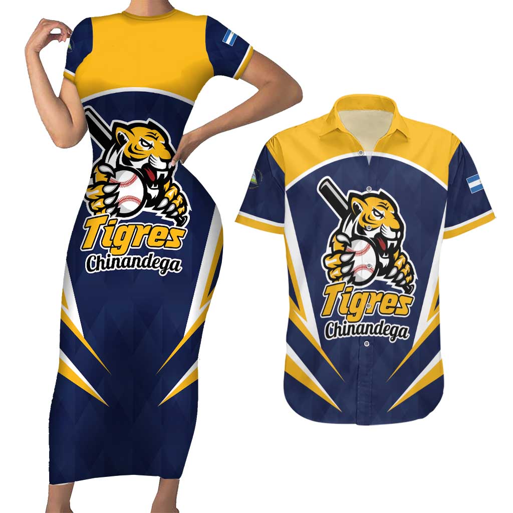 Custom Baseball Tigres Chinandega Couples Matching Short Sleeve Bodycon Dress and Hawaiian Shirt Go Nicaragua Boys