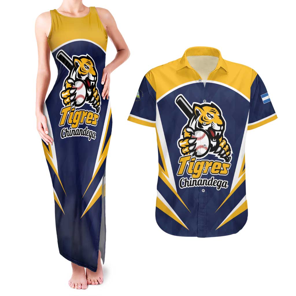 Custom Baseball Tigres Chinandega Couples Matching Tank Maxi Dress and Hawaiian Shirt Go Nicaragua Boys