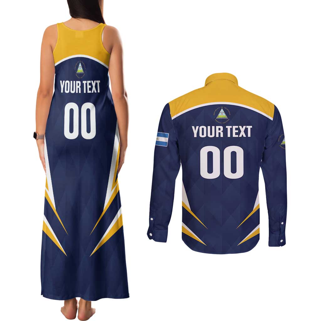 Custom Baseball Tigres Chinandega Couples Matching Tank Maxi Dress and Long Sleeve Button Shirt Go Nicaragua Boys