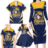 Custom Baseball Tigres Chinandega Family Matching Long Sleeve Bodycon Dress and Hawaiian Shirt Go Nicaragua Boys